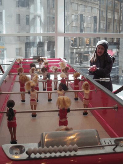 new york city-fao schwarz-barbie foosball