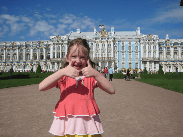 russia-girl outside catherine's palace