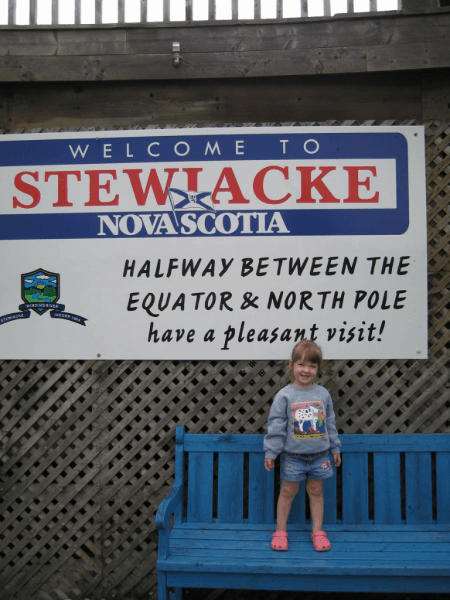 nova scotia-stewiacke-young girl at sign
