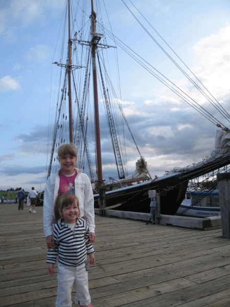 nova scotia-lunenburg-girls at bluenose schooner