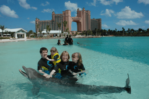 Bahamas-Atlantis Resort-Dolphin Cay-Dolphin interaction