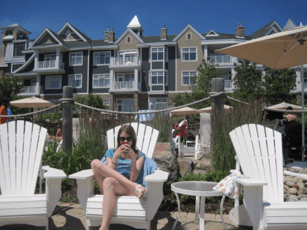 Teen on her cellphone in Muskoka