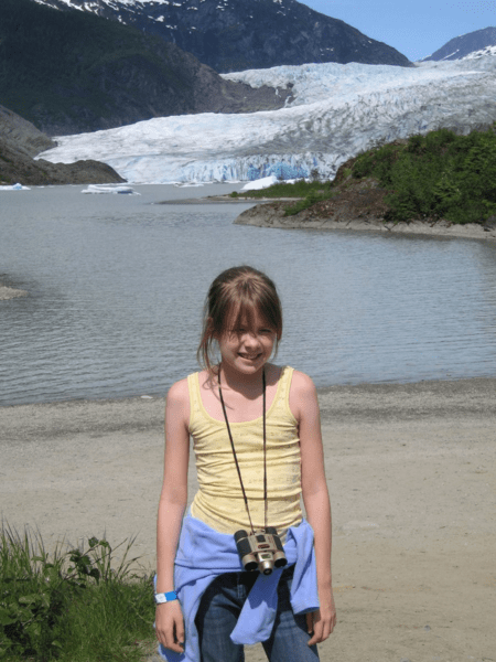 alaska-girl at mendenhall glacier