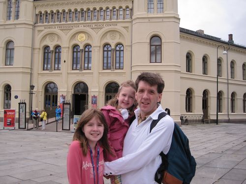 Outside Nobel Peace Center in Oslo