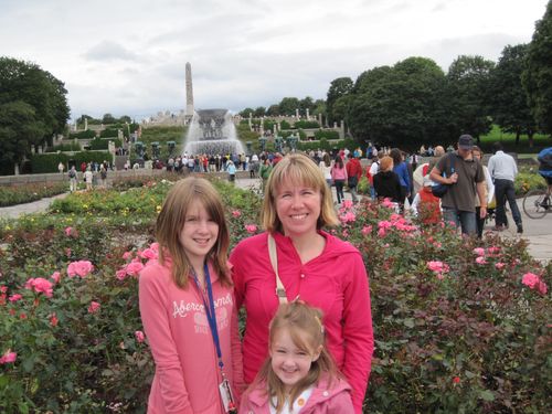 Family visiting Vigeland Park