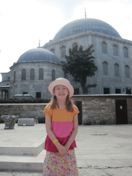 Turkey-girl walking in Istanbul