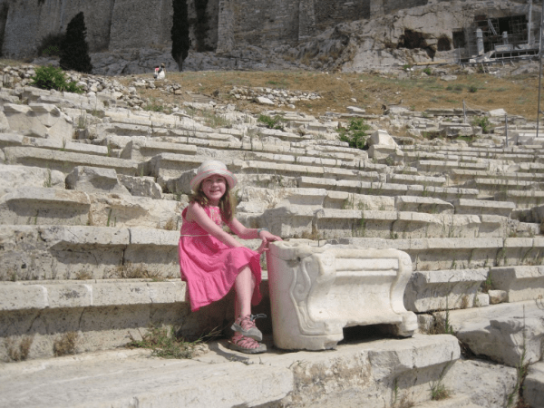 greece-athens-girl at theatre of dionysus