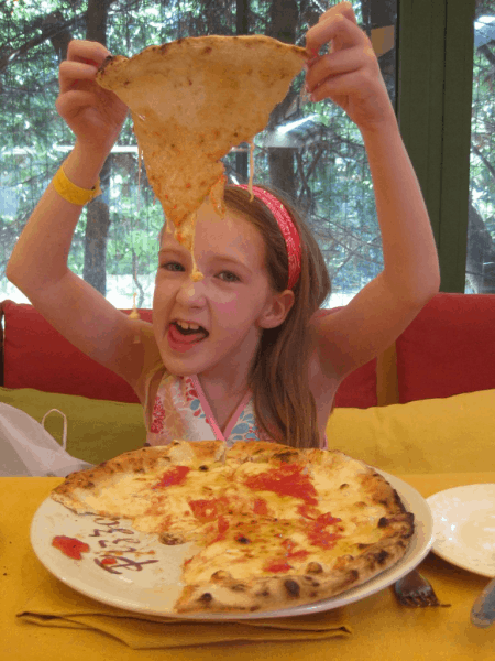Italy-eating pizza in Sorrento