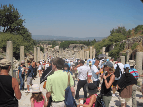 turkey-crowded streets of Ephesus