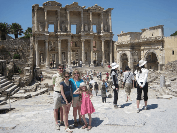 turkey-ephesus-family at Library of Celsus
