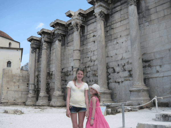 greece-athens-girls exploring ancient agora