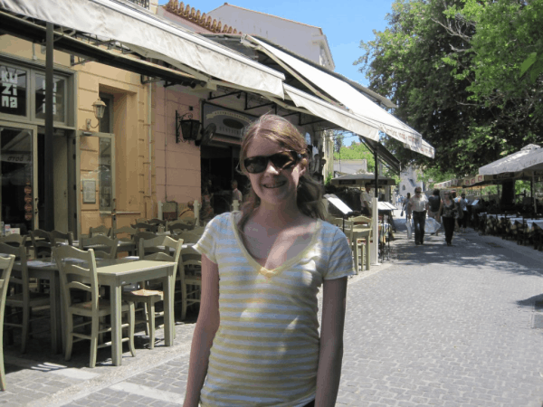 greece-athens-girl in plaka neighbourhood