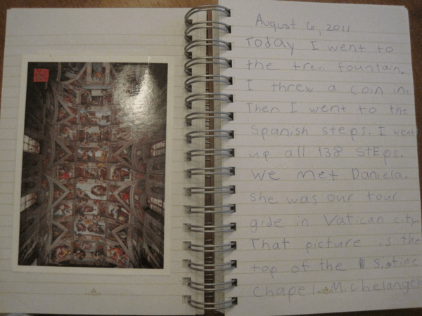 Travel journal of child