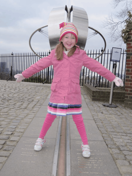 England-Greenwich-The Prime Meridian-young girl