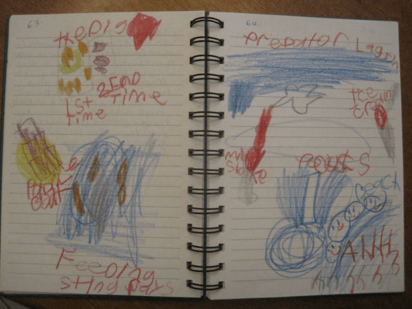 Kid's Travel journal entry