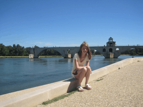 France-Avignon-sitting near the Pont d'Avignon