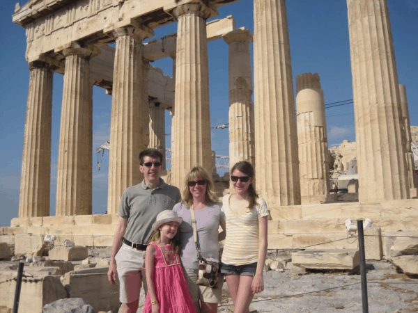 Greece-Athens-Family at the Parthenon