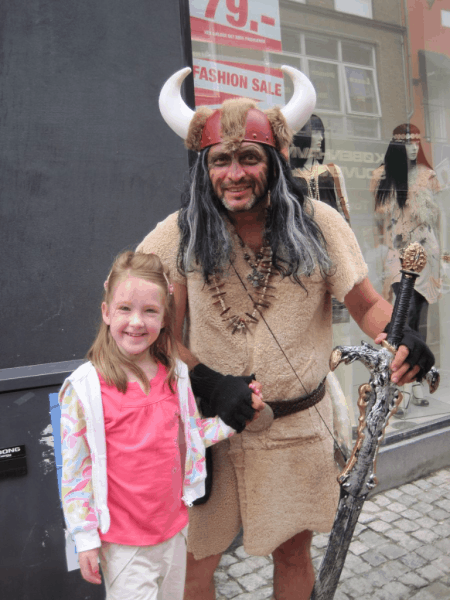 Posing with a viking in Copenhagen