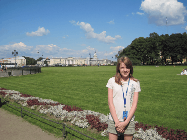 Enjoying Senate Square, St. Petersburg