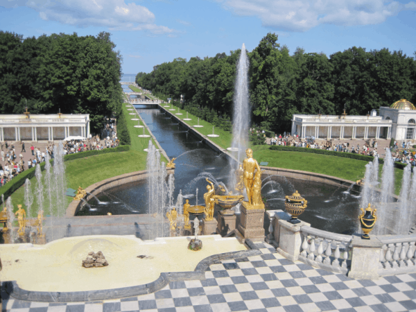 Russia-St. Petersburg-Peterhof Palace-Grand Cascade