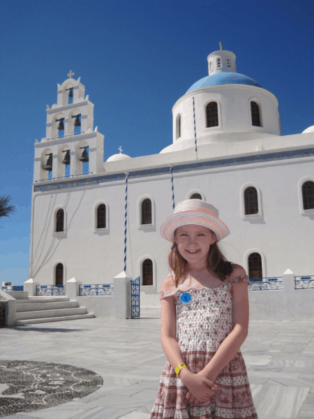 Greece-Santorini-girl in Oia