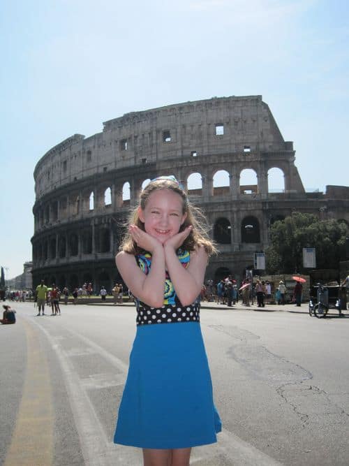 Emma at the Colosseum in Rome, Italy