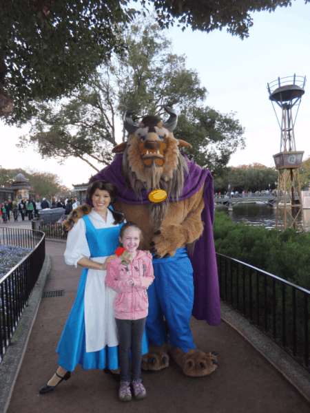 Disney World-EPCOT-in France with Belle and the Beast