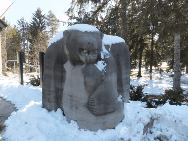 Sculpture outside McMichael Gallery