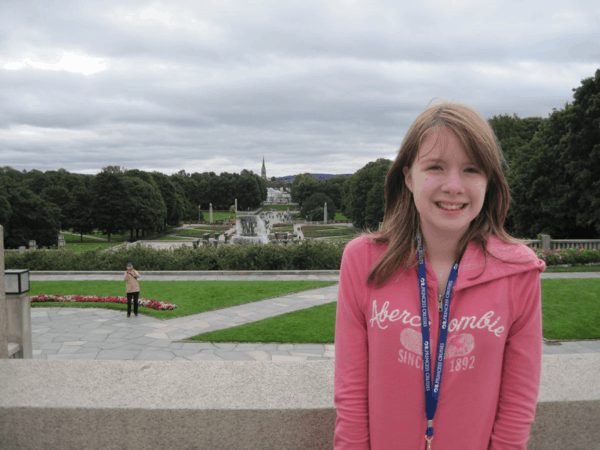 Norway-Oslo-Vigeland Park-on plateau with park behind 