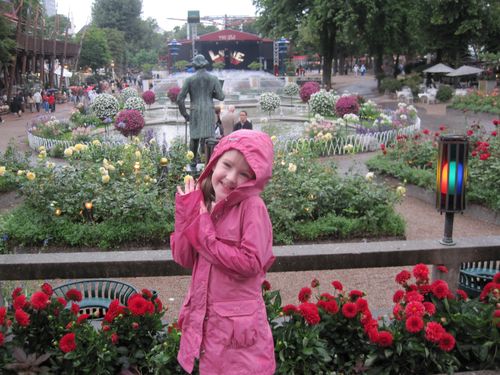 Emma at Tivoli Gardens in the rain