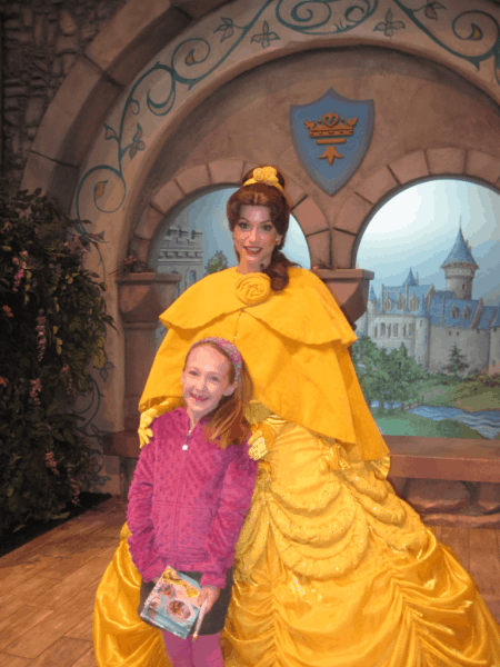 with Belle at Disneyland 
