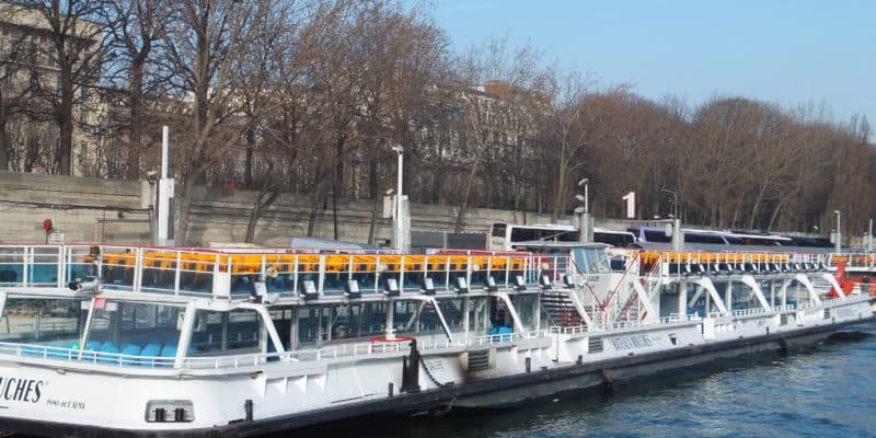Bateaux Mouches boat on the Seine River in Paris.