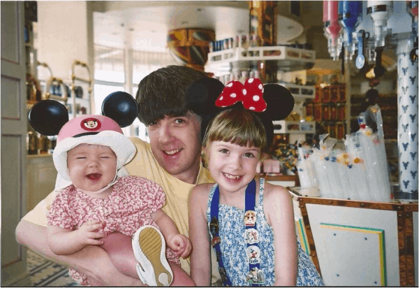 Daddy and his little girls at Disney