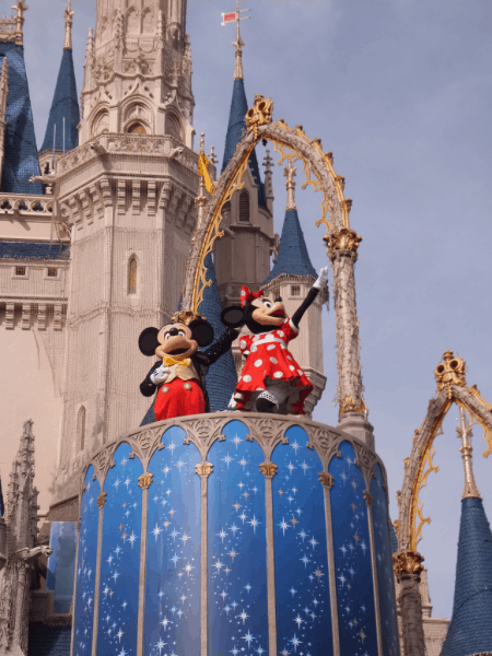 Mickey and Minnie on Castle stage