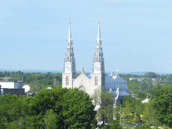 Ottawa-Notre Dame Basilica from Parliament Hill