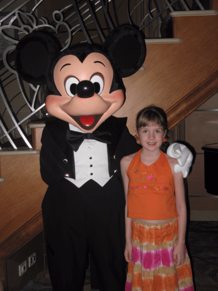 with Mickey on Formal Night on Disney Magic