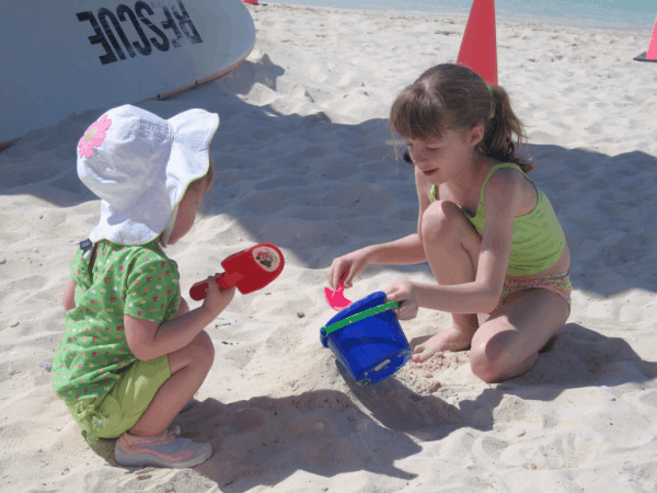 Disney cruise-Searching for seashells at Castaway Cay