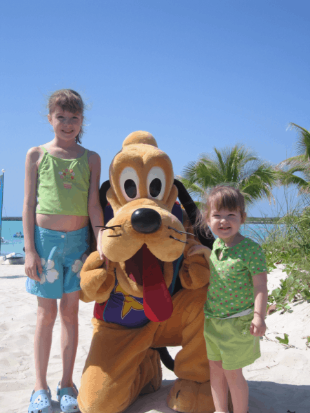 Disney cruise-with Pluto at Castaway Cay