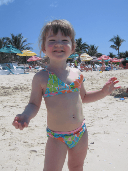 Disney cruise-on beach at Castaway Cay