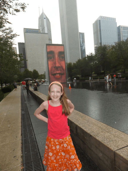 Chicago-Crown Fountain on a Rainy Day