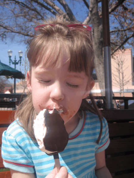 Disney World-eating Mickey's Ice Cream Bar