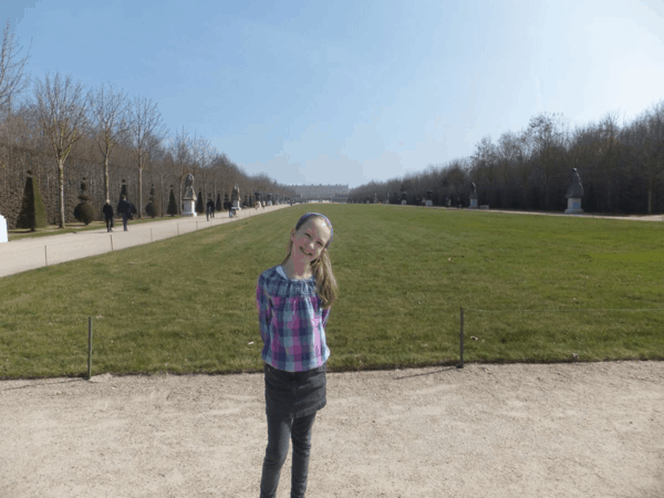 Walking in the gardens at Chateau de Versailles