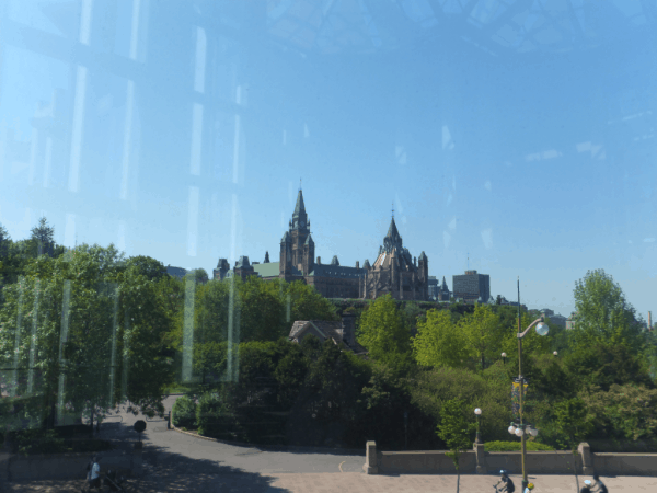 Ottawa-View of Parliament Hill from Great Hall of National Gallery