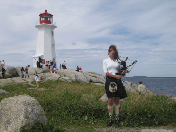 Bagpipe player at Peggy's Cove-Nova Scotia