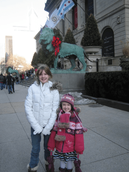 Outside the Art Institute of Chicago