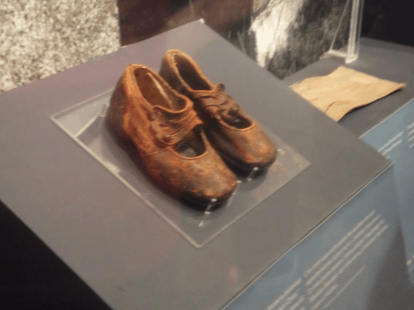 Unknown child's shoes from Titanic-Halifax