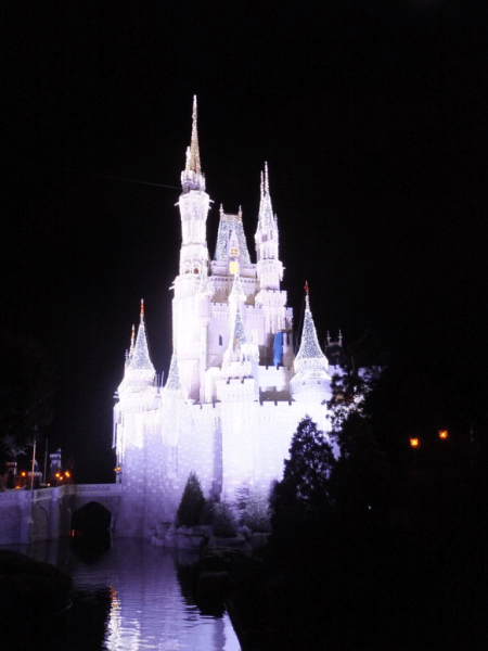 disney-magic kingdom-holidays-Cinderella's Castle at night