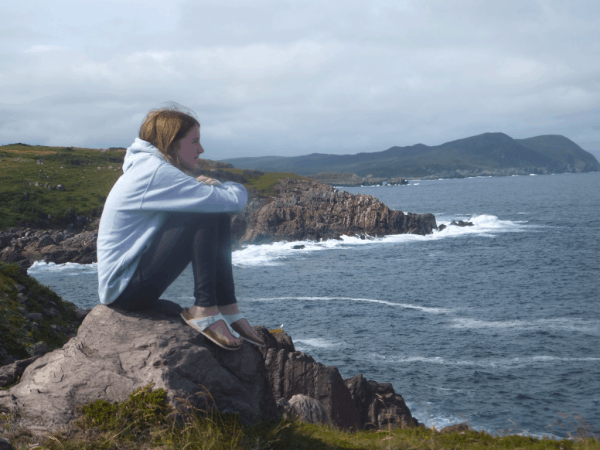 enjoying the view at Ferryland-Newfoundland
