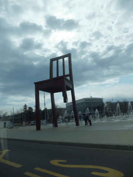 Broken Chair monument in Geneva, Switzerland