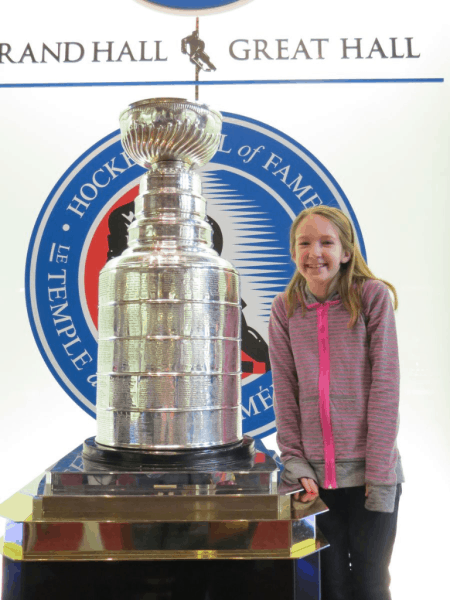 Toronto-Hockey Hall of Fame-posing with Stanley Cup